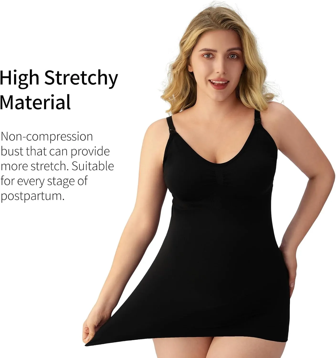 Angelhood Maternity Nursing Tank Tops for Breastfeeding,Womens Nursing Maternity Cami Built in Bra Sleep Bra