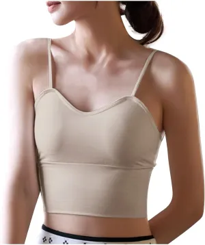 Bra Cami Tank with Built in Bra Sleeveless Lightweight Summer Cooling Tanks Tops V Neck Padded Undershirts for Women