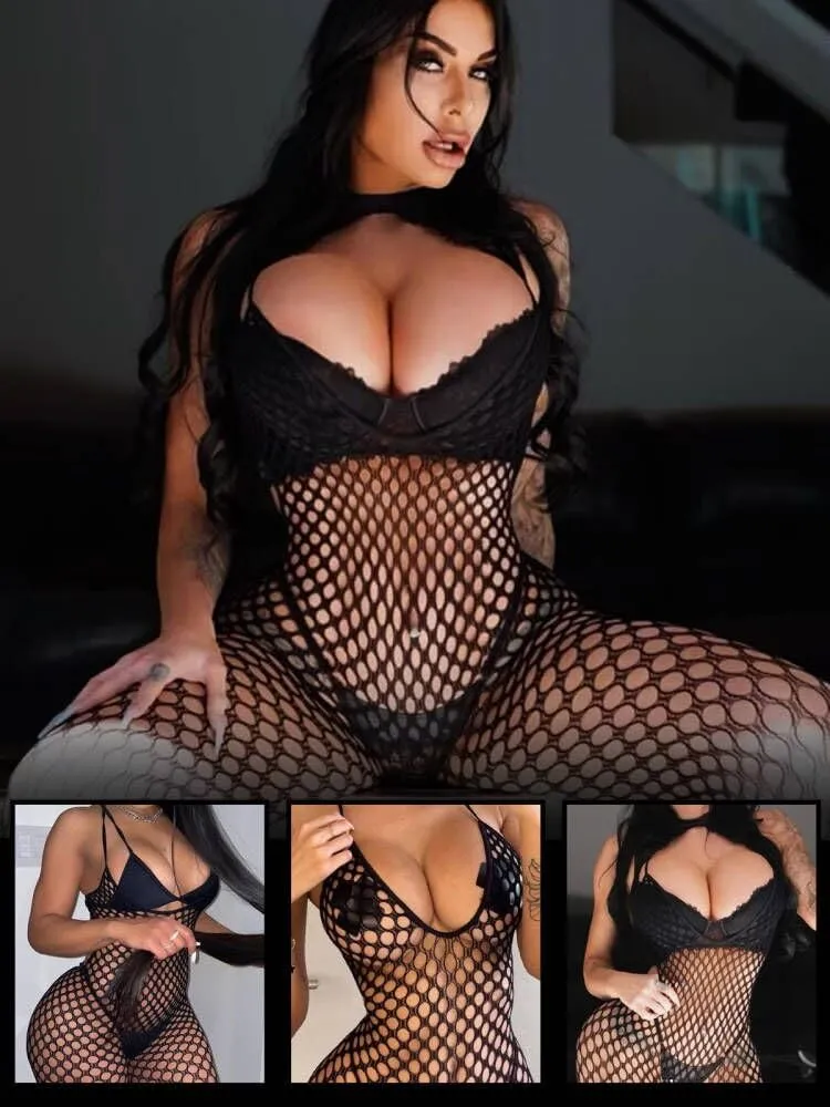 Buitifo Womens Fishnet Bodystocking Plus Size Crotchless Bodysuit Sexy Tights Soft Nightwear Lingerie