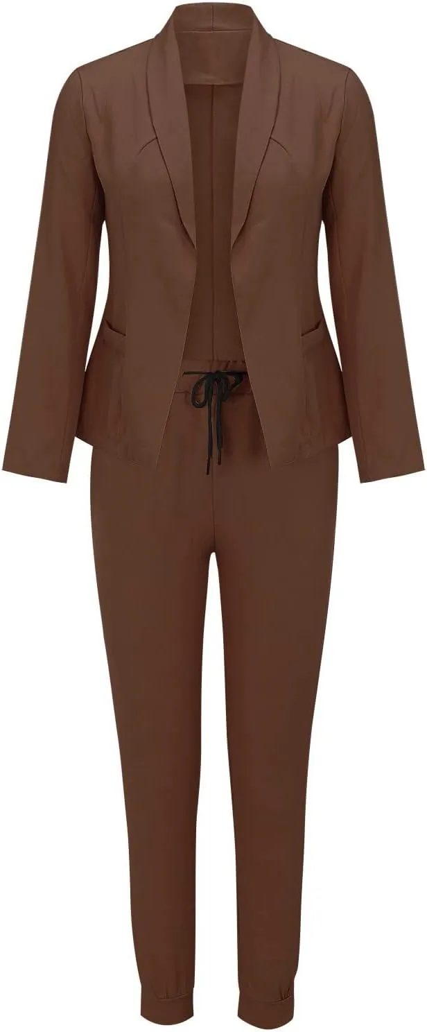 Business Casual Outfits for Women Plus Size Pants Suit Dressy Women's 2 Piece Formal Work Wear Office Dress Blazer