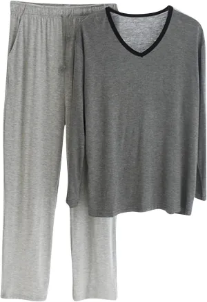 Cambkatl Men's Modal Soft Pajamas Sets Pullover Long Sleeve V Neck T-Shirt Comfy Pjs Pants 2 Piece Sleepwear Lounge Outfits