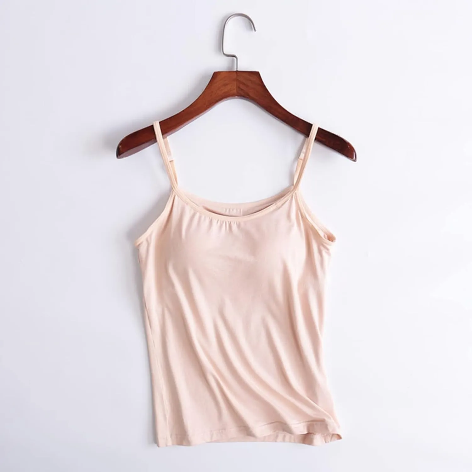 Camisole Tops with Built in Bra for Women Summer Casual Loose Chest Pad Vest Yoga Outfits Undershirts Cami Shirts