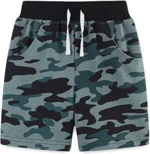 Camouflage Athletic Shorts for Girls Boys Running Gym Workout Shorts for Kids, Activewear Drawstring Baby Girl Outfits