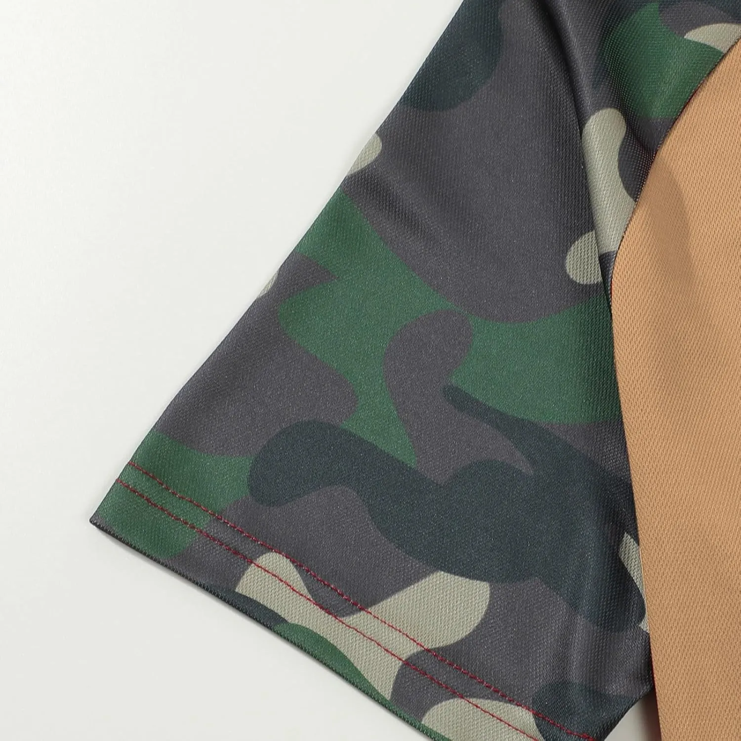 Camouflage Polo T Shirts for Men Slim Fit Raglan Short Sleeve Half Button Tactical Golf Shirts Tennis Muscle Shirt