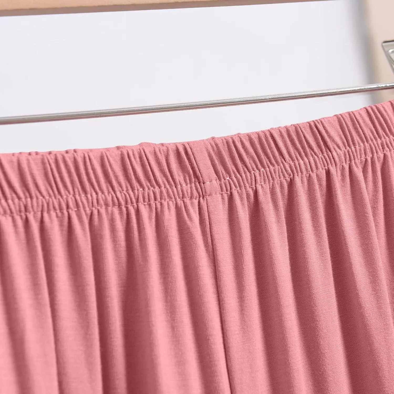 Capris Lounge Pants for Women Soft Modal Comfy Summer Pajamas Loose Elastic Waist Pj Bottoms Cropped Sleepwear Trousers
