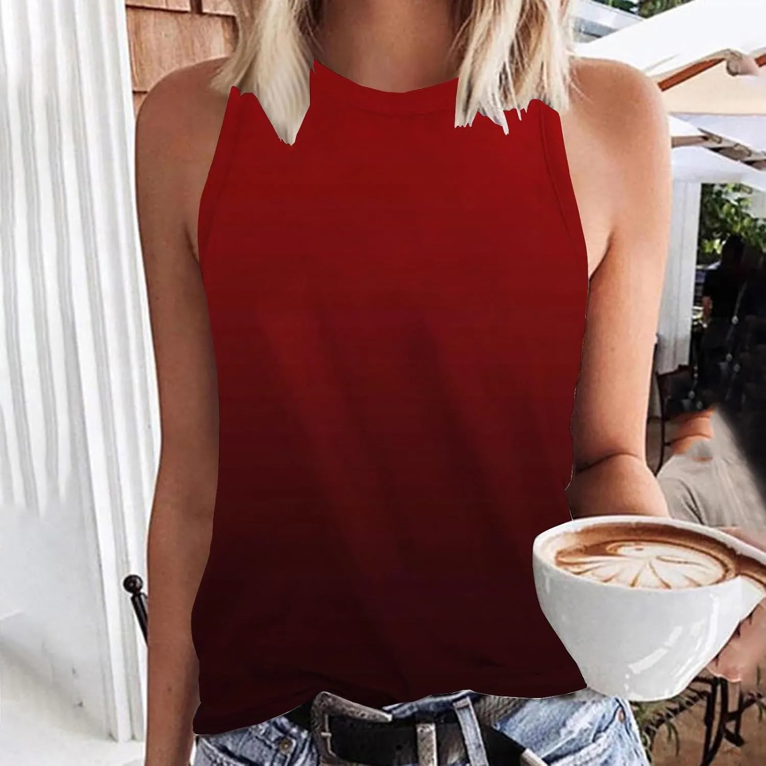 Comfy Beach Camis for Women Sleeveless Shirt Quick-Dry Lightweight Y2K Tank Top Vacation Sport Blouses
