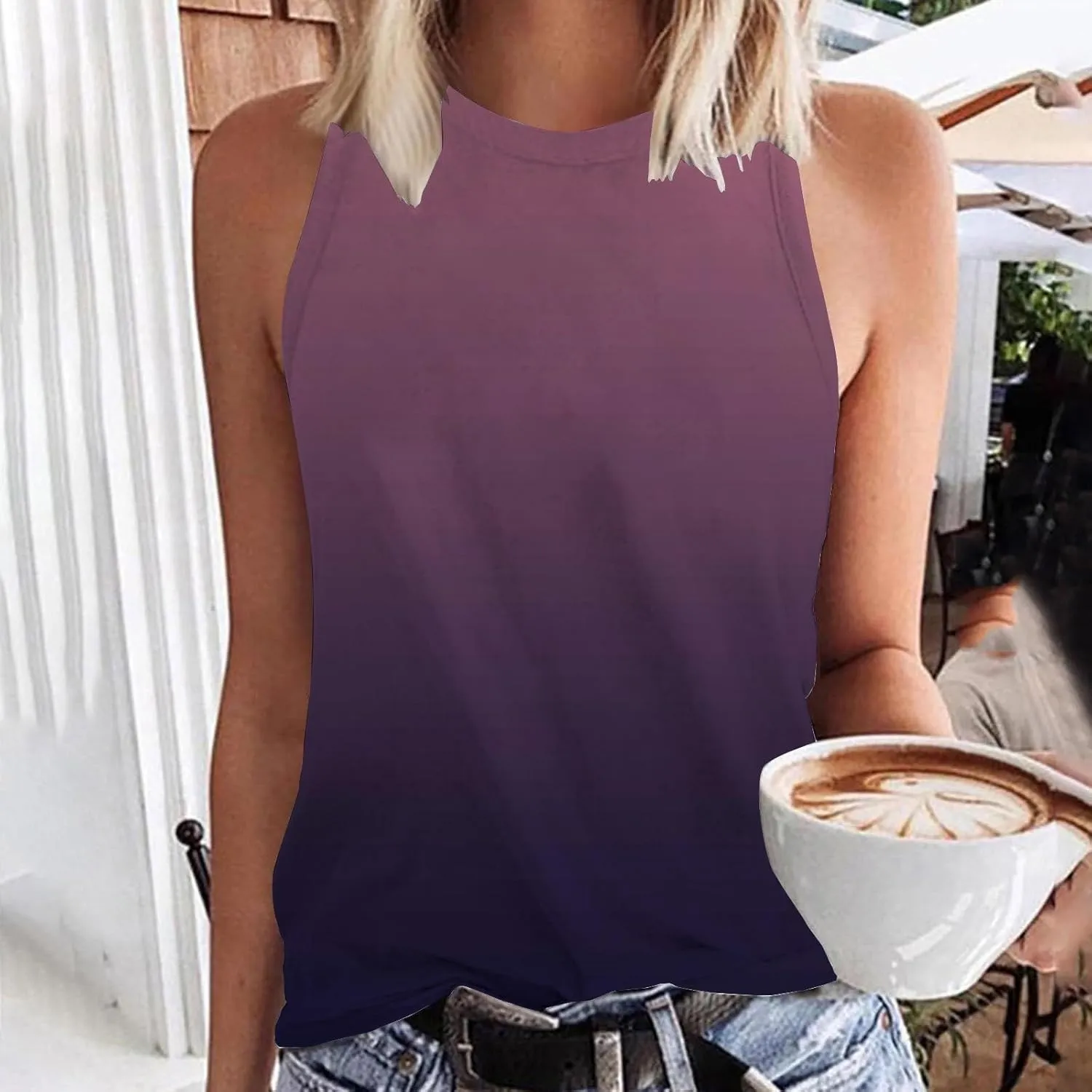 Comfy Beach Camis for Women Sleeveless Shirt Quick-Dry Lightweight Y2K Tank Top Vacation Sport Blouses