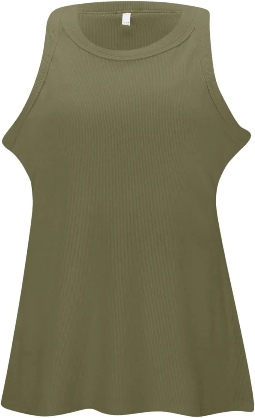 Cotton Shelf Bra Camisole Tops for Women Round Neck Comfy Y2K Vest Summer Layering Tank Summer Outfits Cami Shirt