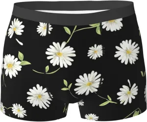 daisy Print Unique Men Boxer Briefs Breathable Stretch Underwear Briefs for Comfort Briefs