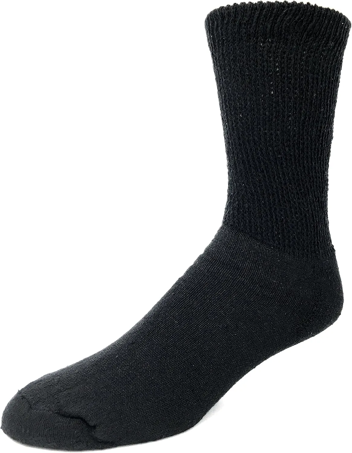 Diabetic Socks, Creswell Diabetic Socks, 12 Pack (1 Dozen Pairs), For Men and Women, Medical Socks for Neuropathy, Edema, Diabetes, Non-binding, Crew Length, Size 13-15 X-Large, Black
