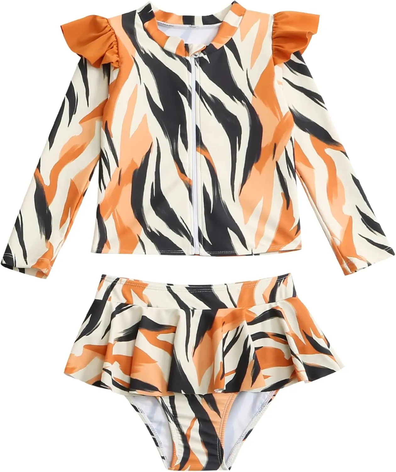 Family Matching Swimsuits Mommy and Me Swimwear Ruffled Printed Bathing Suits and Swim Trunks Sets Girl Beachwear