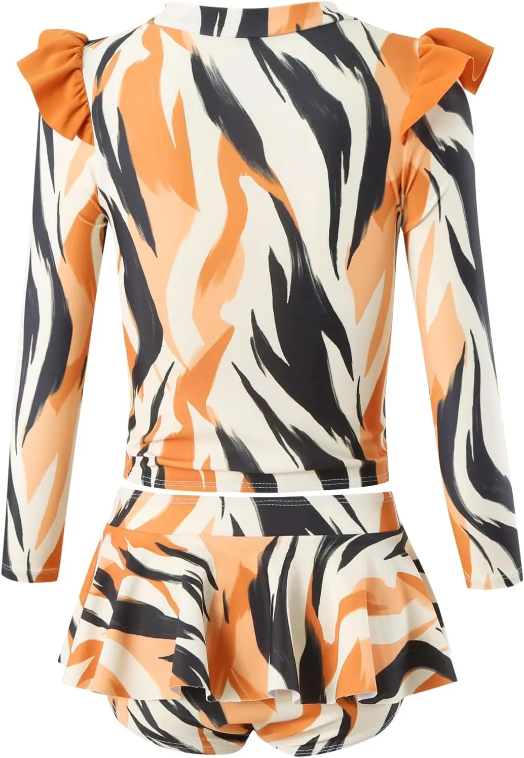 Family Matching Swimsuits Mommy and Me Swimwear Ruffled Printed Bathing Suits and Swim Trunks Sets Girl Beachwear