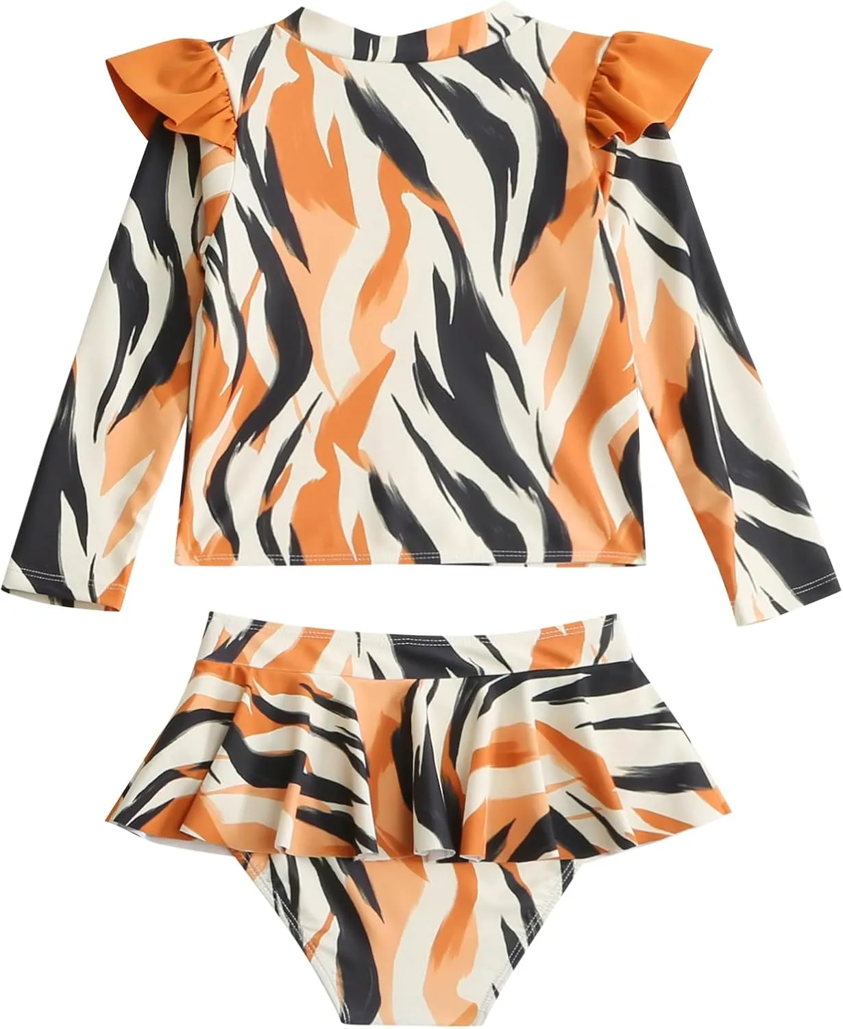 Family Matching Swimsuits Mommy and Me Swimwear Ruffled Printed Bathing Suits and Swim Trunks Sets Girl Beachwear
