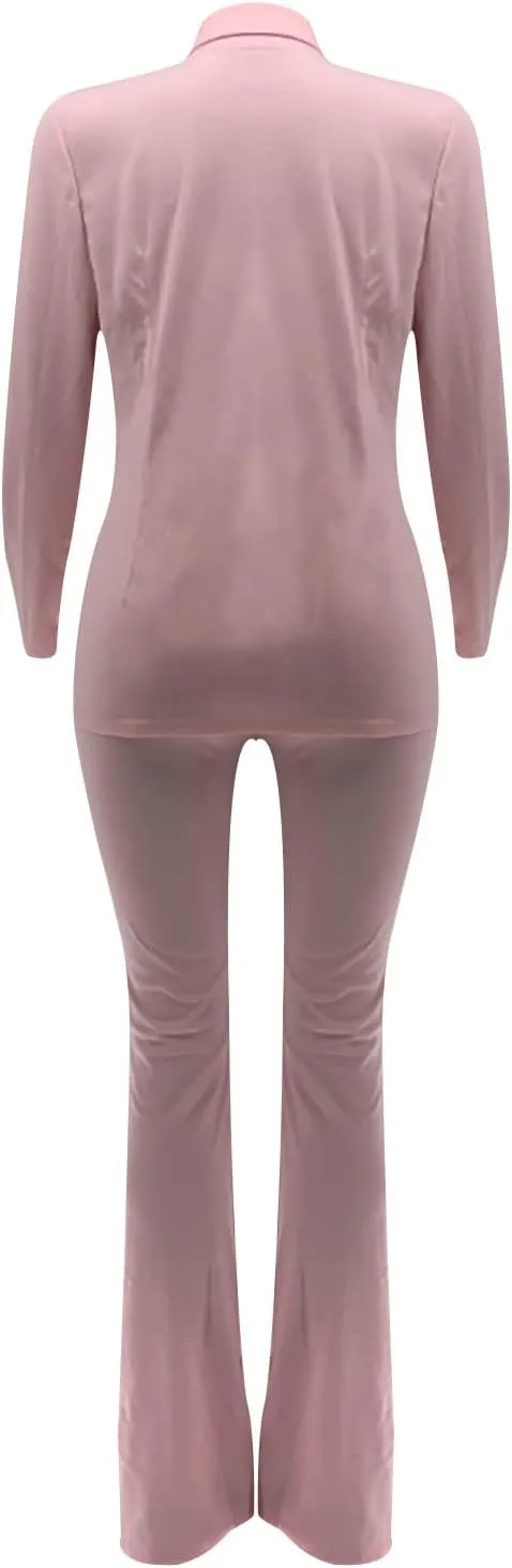 Firzero Pants Suits for Women Dressy Work Blazer Set 2024 Trendy Business Casual Outfits 2 Piece Set Fashion Elegant Pantsuit