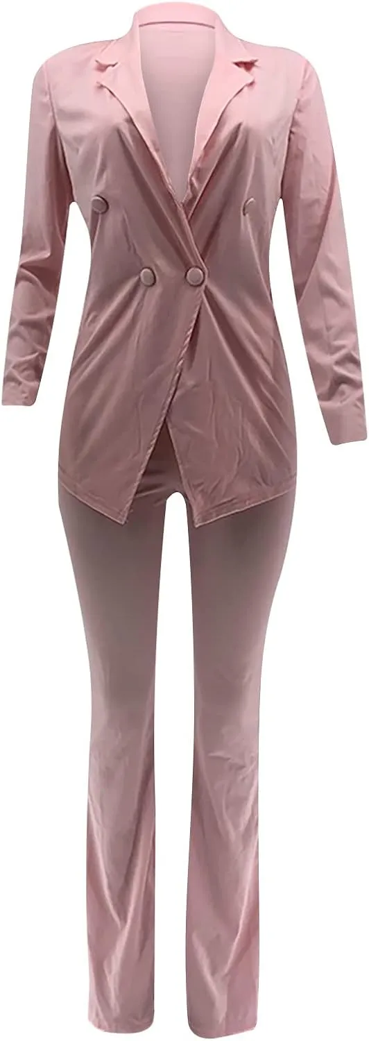 Firzero Pants Suits for Women Dressy Work Blazer Set 2024 Trendy Business Casual Outfits 2 Piece Set Fashion Elegant Pantsuit