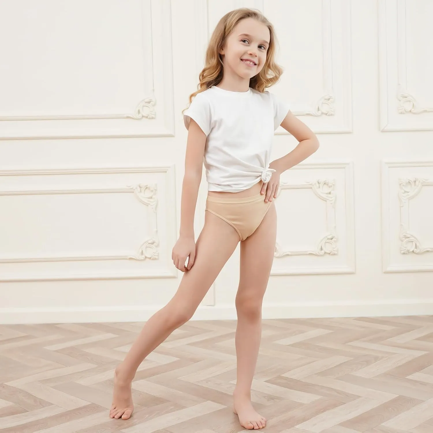 Girl Professional Cotton Ballet Nude Dance Briefs Gymnastics Shorts Underwear Under-Pants