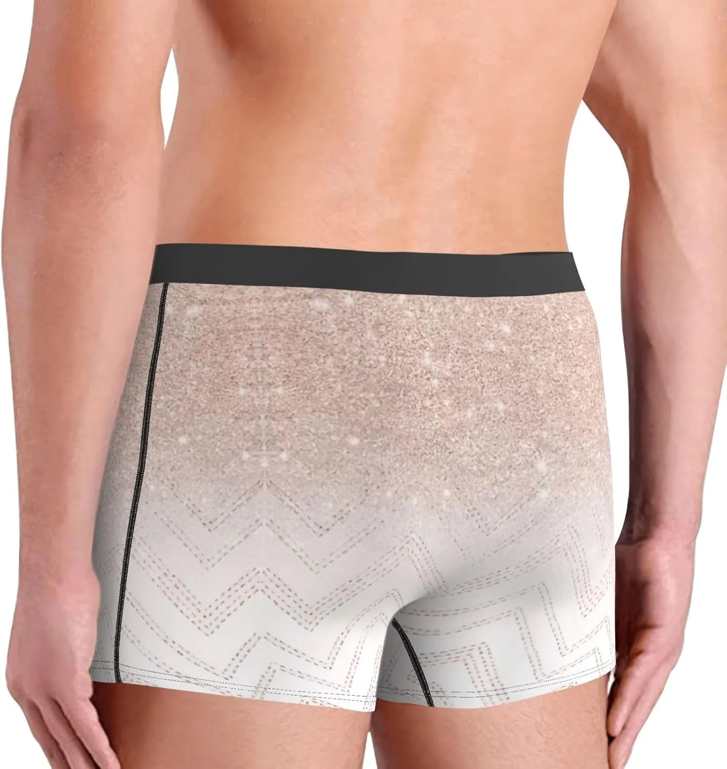Glittery Pretty Pattern Print Men's Boxer Briefs Breathable Stretch Underwear for Everyday Active Wear Range