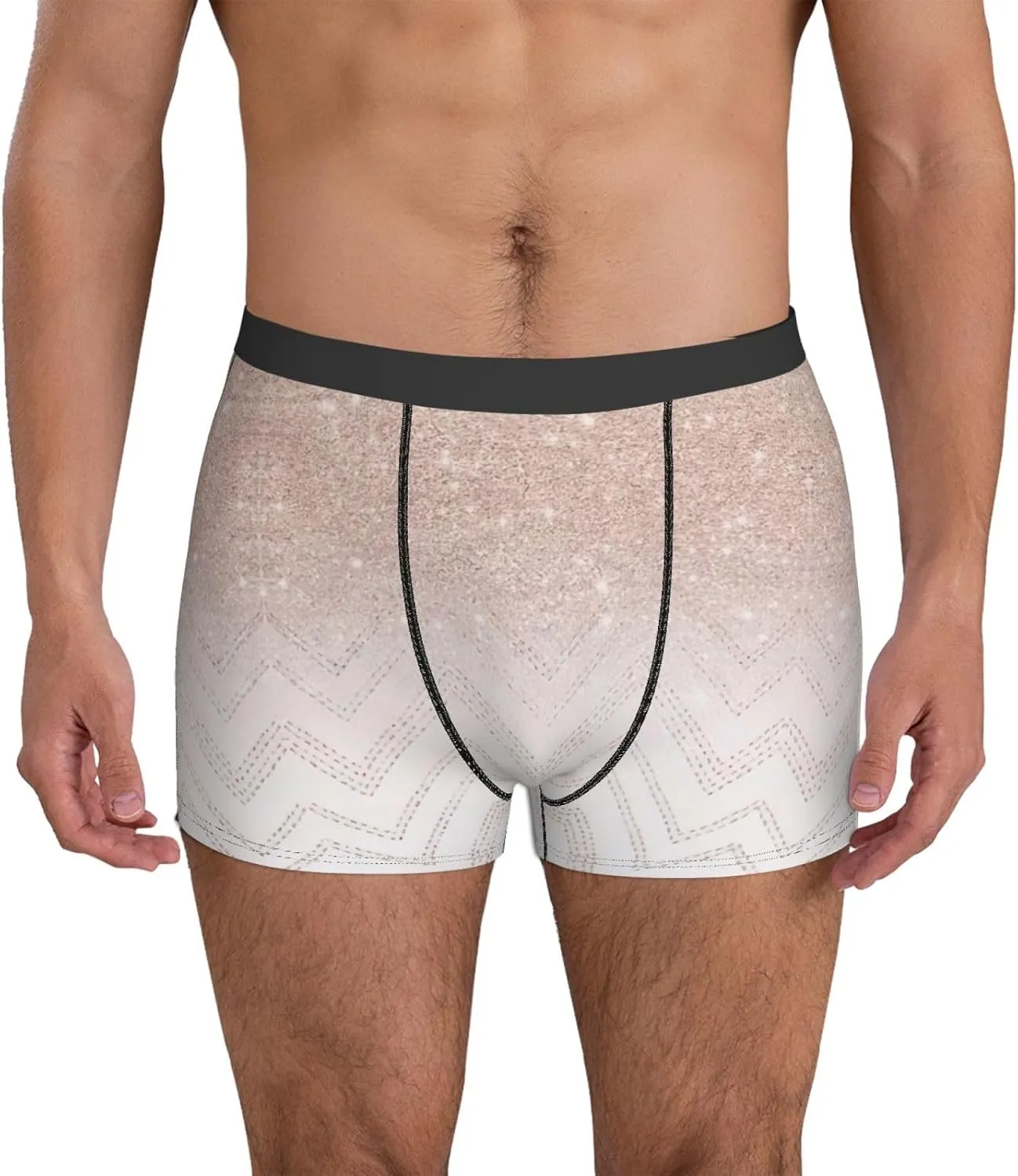 Glittery Pretty Pattern Print Men's Boxer Briefs Breathable Stretch Underwear for Everyday Active Wear Range