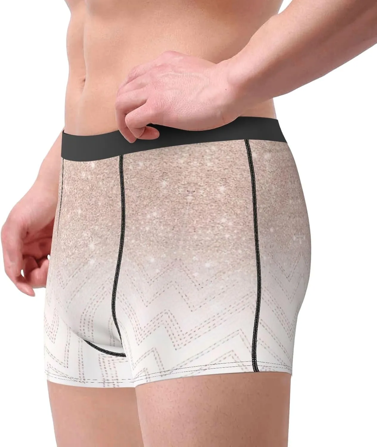 Glittery Pretty Pattern Print Men's Boxer Briefs Breathable Stretch Underwear for Everyday Active Wear Range