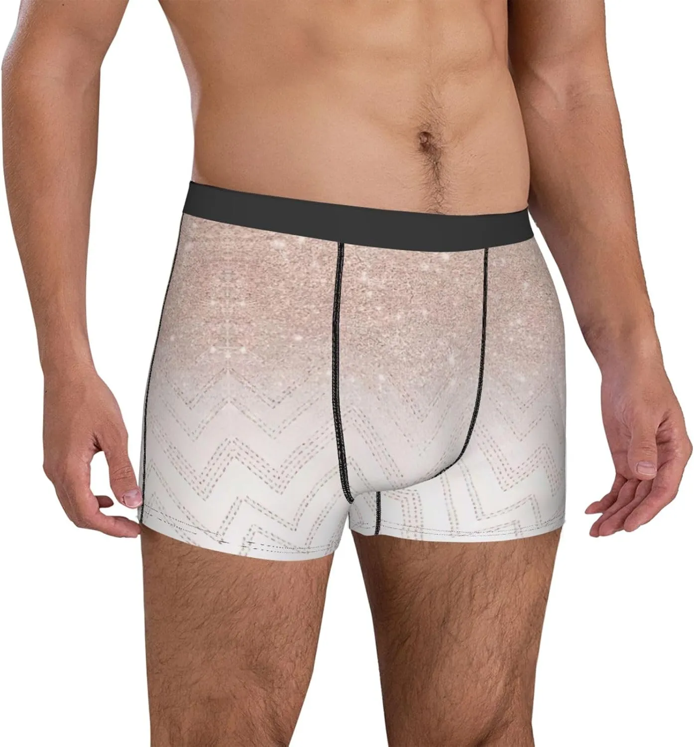 Glittery Pretty Pattern Print Men's Boxer Briefs Breathable Stretch Underwear for Everyday Active Wear Range