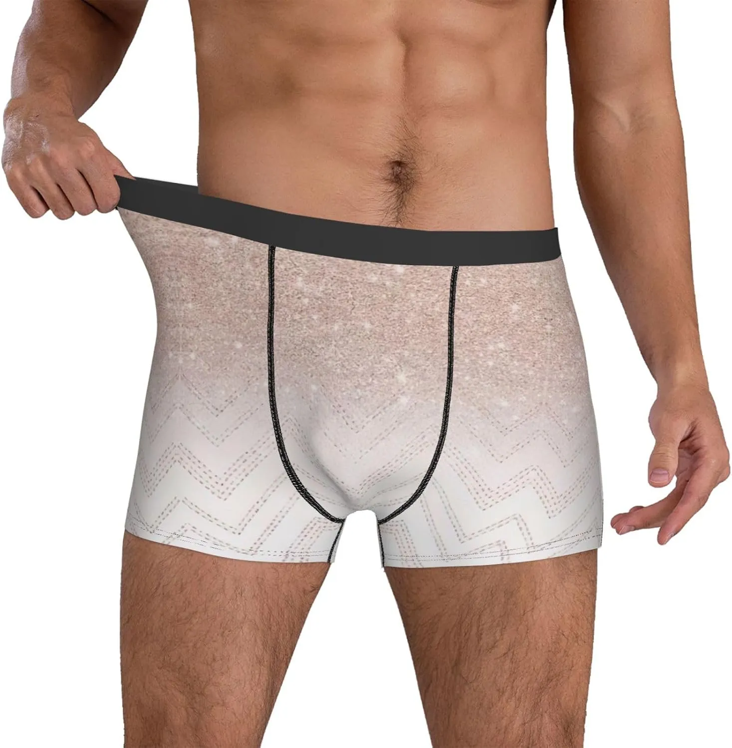 Glittery Pretty Pattern Print Men's Boxer Briefs Breathable Stretch Underwear for Everyday Active Wear Range