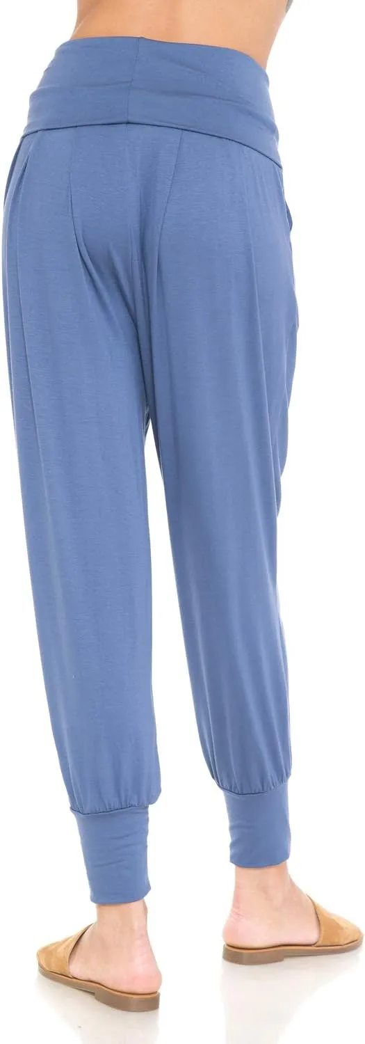 iconic luxe Women's Banded Waist Harem Yoga Lounge Casual Loose Jogger Pants with Pockets