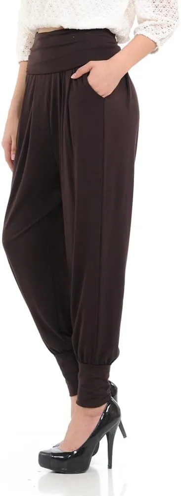 iconic luxe Women's Banded Waist Harem Yoga Lounge Casual Loose Jogger Pants with Pockets