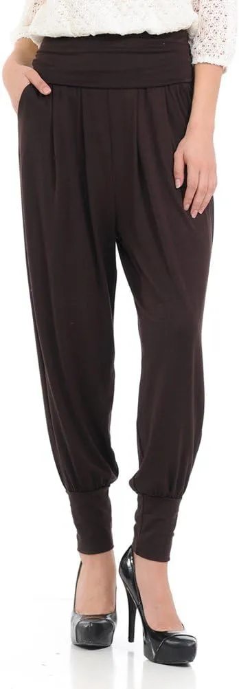 iconic luxe Women's Banded Waist Harem Yoga Lounge Casual Loose Jogger Pants with Pockets