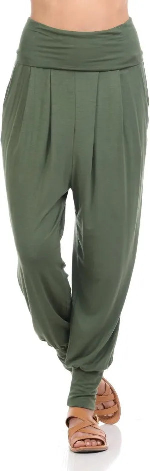 iconic luxe Women's Banded Waist Harem Yoga Lounge Casual Loose Jogger Pants with Pockets