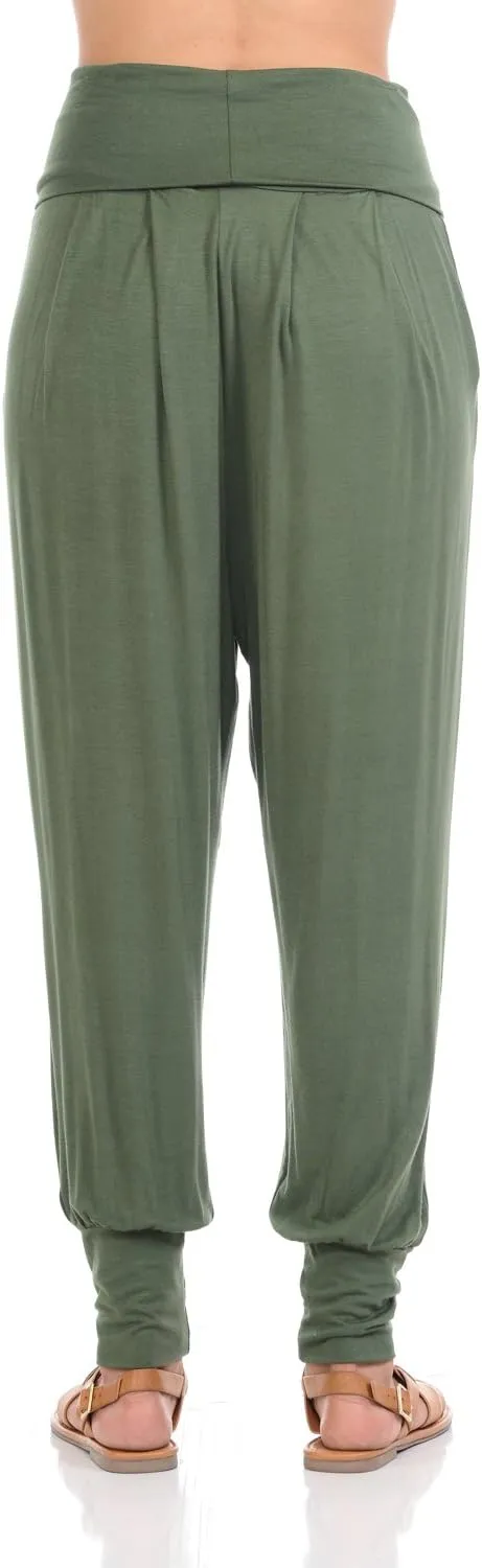 iconic luxe Women's Banded Waist Harem Yoga Lounge Casual Loose Jogger Pants with Pockets