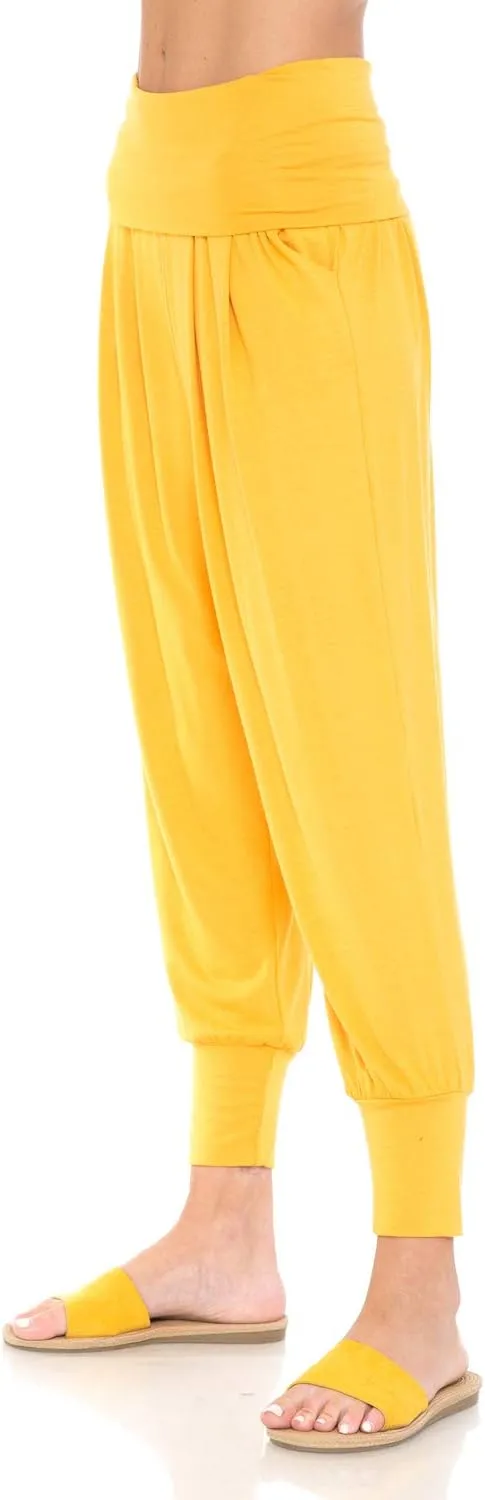 iconic luxe Women's Banded Waist Harem Yoga Lounge Casual Loose Jogger Pants with Pockets