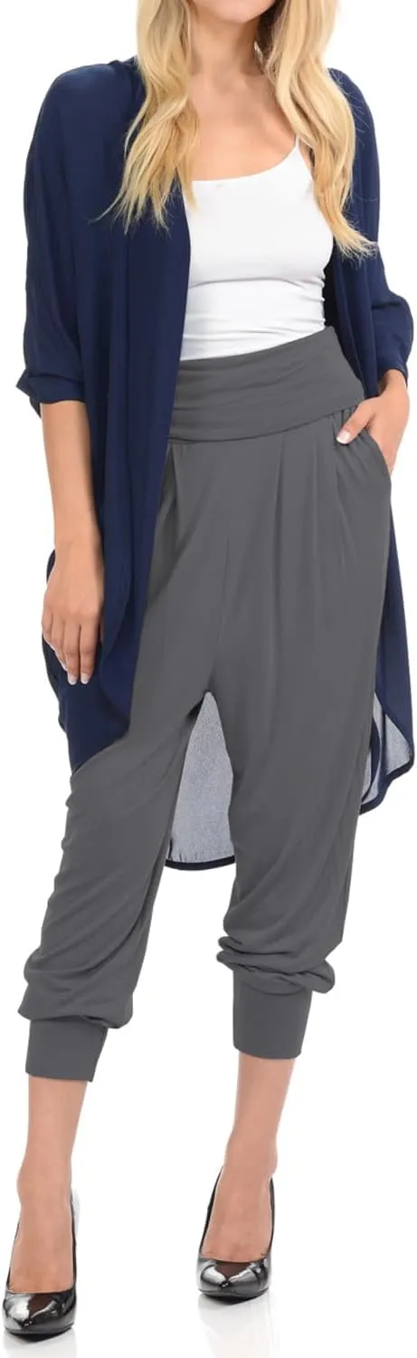 iconic luxe Women's Banded Waist Harem Yoga Lounge Casual Loose Jogger Pants with Pockets