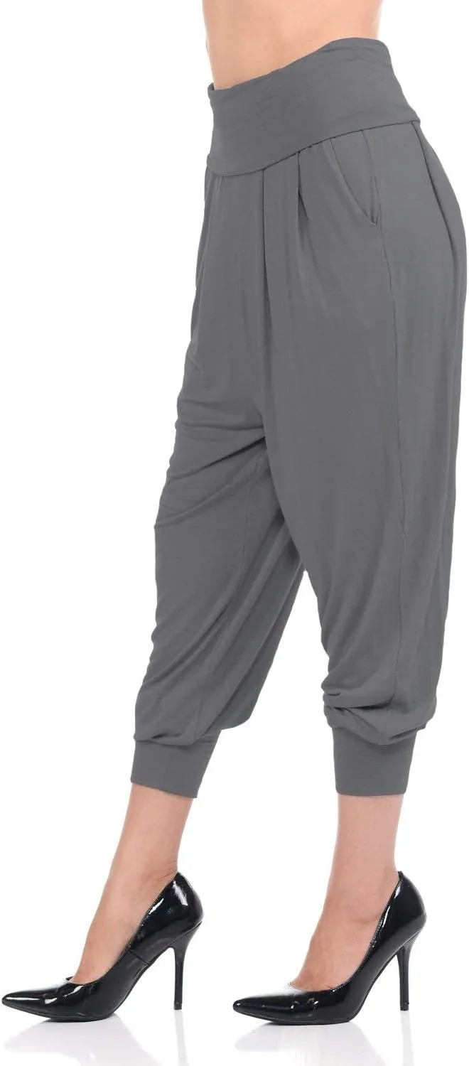 iconic luxe Women's Banded Waist Harem Yoga Lounge Casual Loose Jogger Pants with Pockets