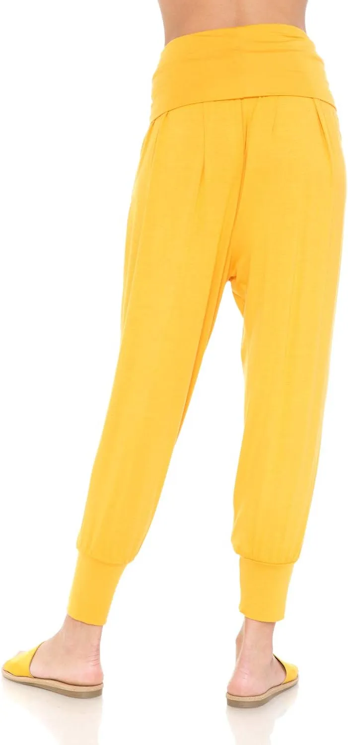 iconic luxe Women's Banded Waist Harem Yoga Lounge Casual Loose Jogger Pants with Pockets