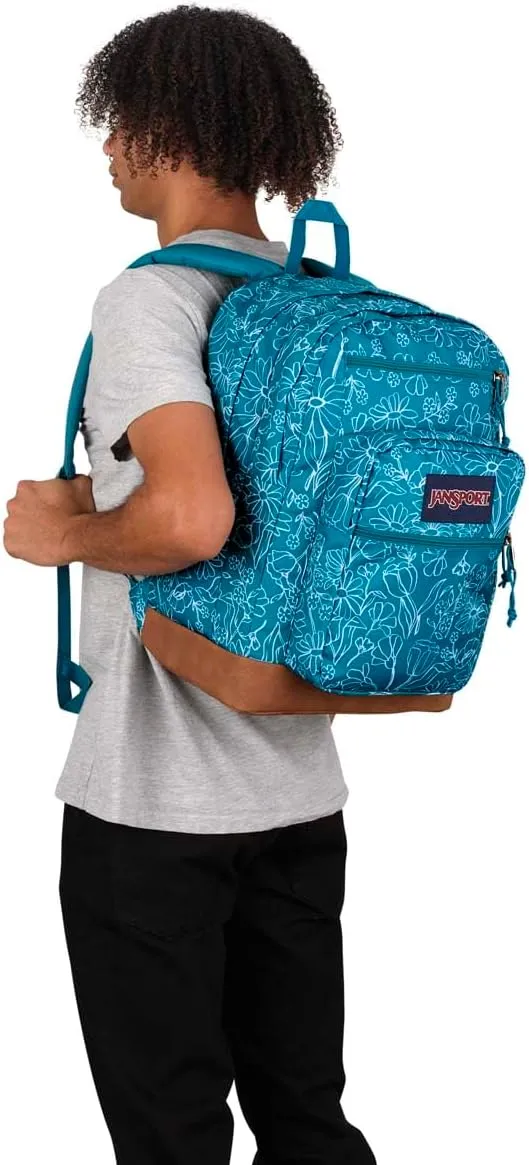 JanSport Cool Backpack with 15-inch Laptop Sleeve, Large Computer Bag Rucksack with 2 Compartments, Ergonomic Straps, Delightful Daisies Green