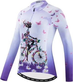 JPOJPO Womens Cycling Jersey,Bike Shirt Quick-Dry Breathable Reflective S-2XL Tops