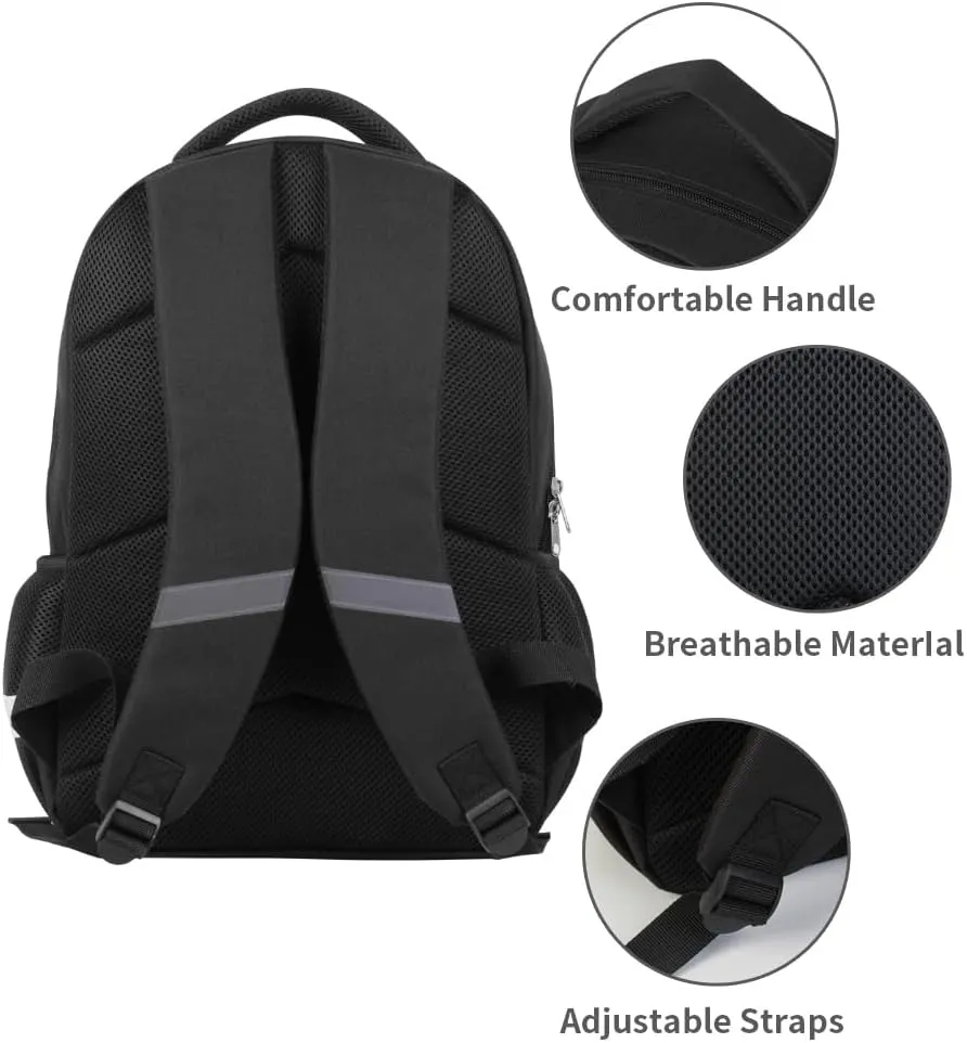 Kids Backpack, 3D Reflective Cartoon, 600D Polyester & Dual Zippers, 17" Bookbag with Ergonomic Design for boys & girls age 6-18, Panda Space Style for school Children Kids