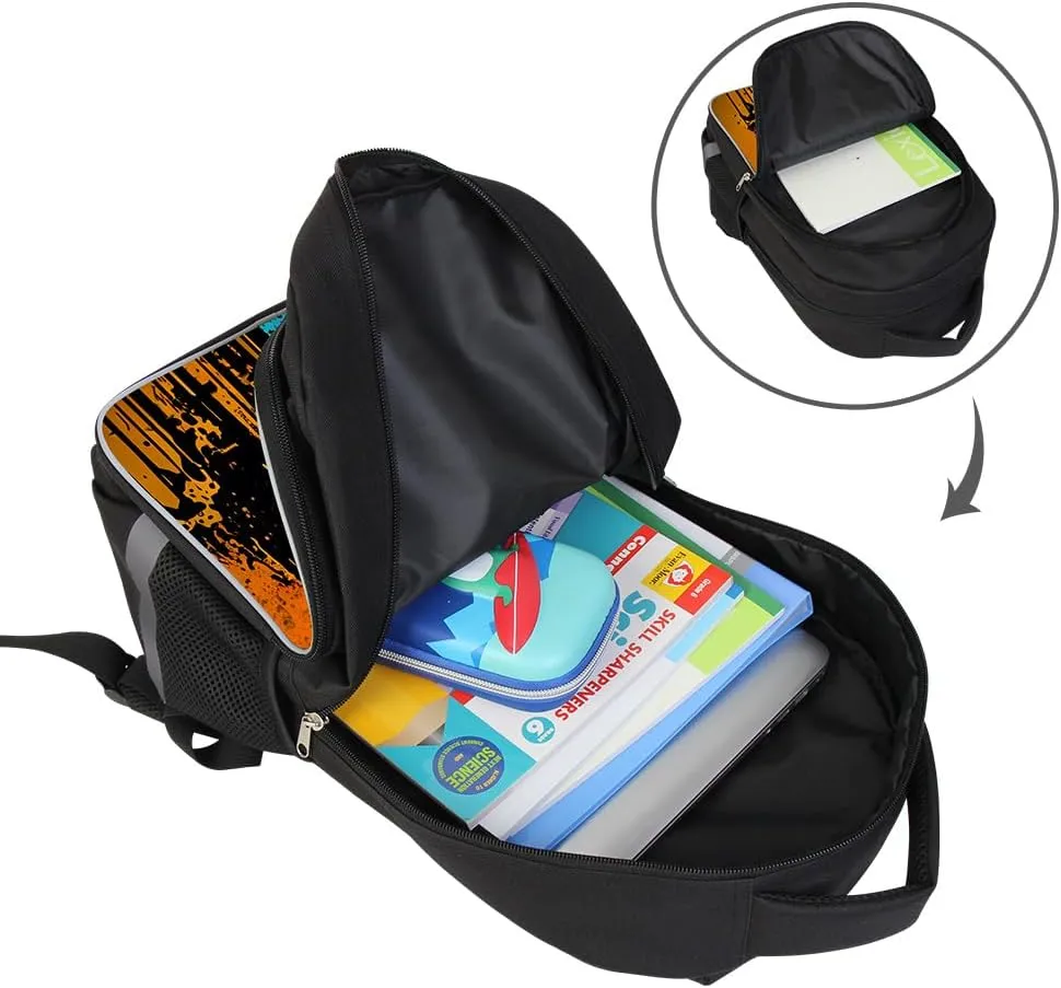Kids Backpack, 3D Reflective Cartoon, 600D Polyester & Dual Zippers, 17" Bookbag with Ergonomic Design for boys & girls age 6-18, Panda Space Style for school Children Kids