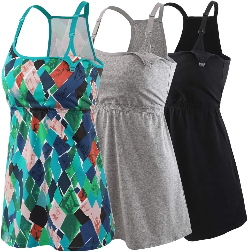 KUCI Maternity Nursing Tank Top, Women Maternity Cami Nursing Sleep Bra Breastfeeding Tops for Pregnancy