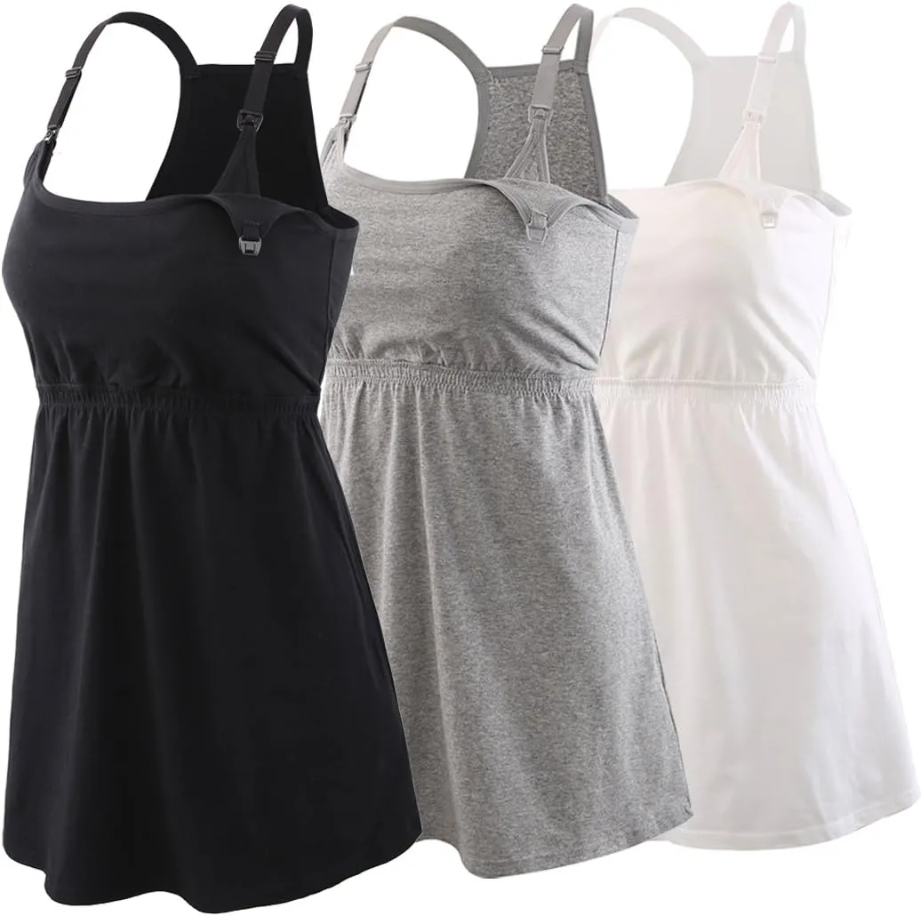 KUCI Maternity Nursing Tank Top, Women Maternity Cami Nursing Sleep Bra Breastfeeding Tops for Pregnancy