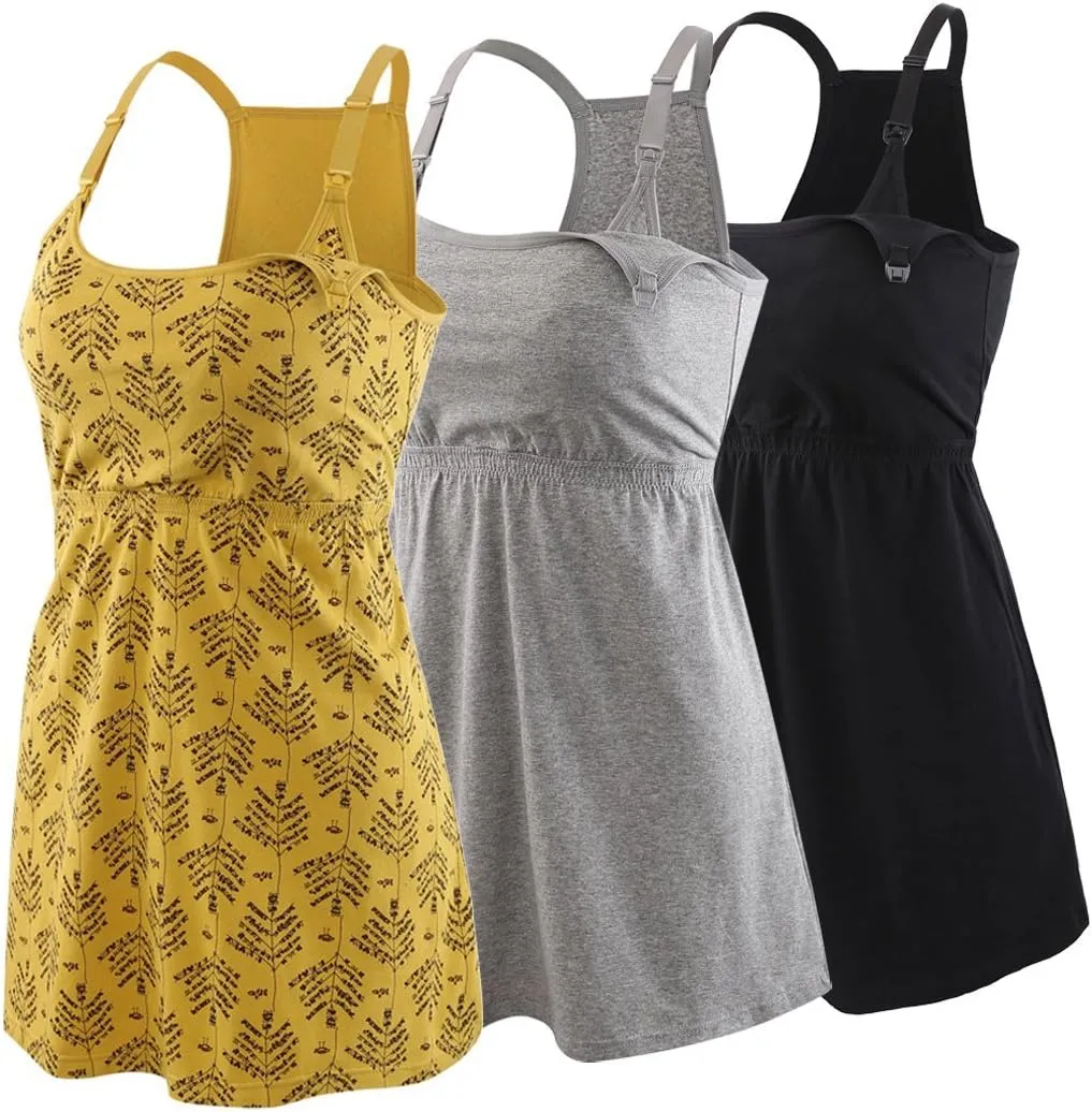 KUCI Maternity Nursing Tank Top, Women Maternity Cami Nursing Sleep Bra Breastfeeding Tops for Pregnancy