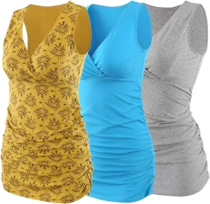 KUCI Maternity Nursing Tank Top, Women Maternity Pajama Tops Nursing Cami Sleep Bra for Breastfeeding