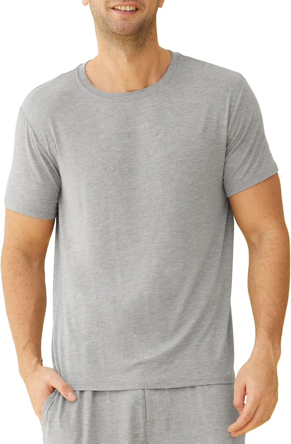 Latuza Men's Viscose Crew Neck Short Sleeves Pajama Sleep Shirt