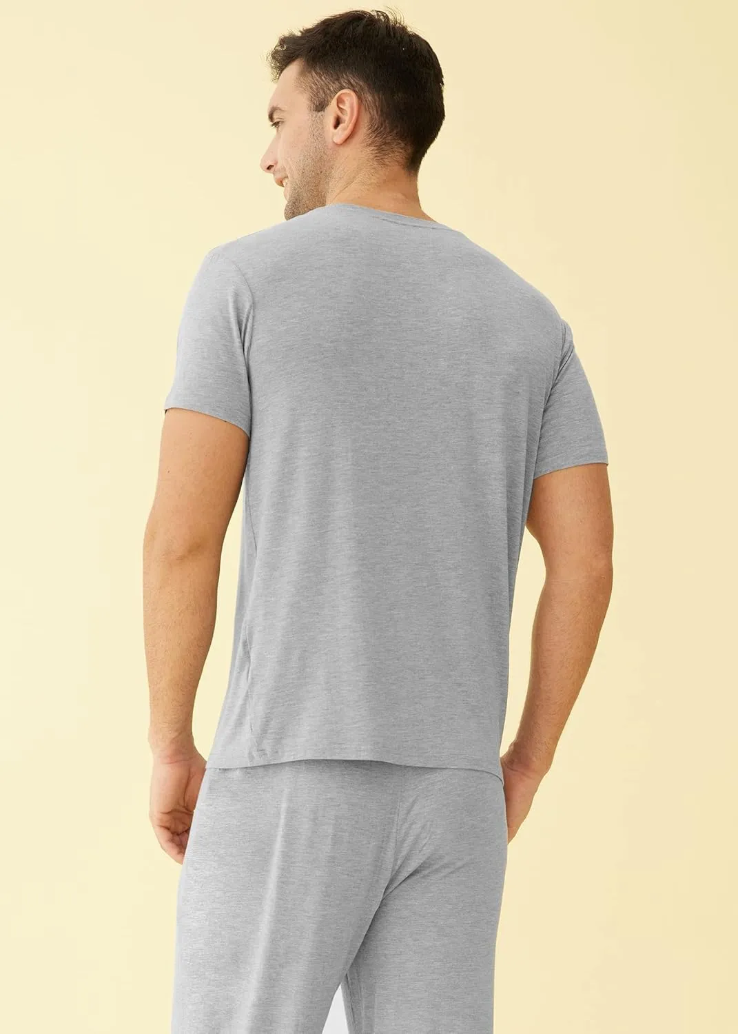 Latuza Men's Viscose Crew Neck Short Sleeves Pajama Sleep Shirt