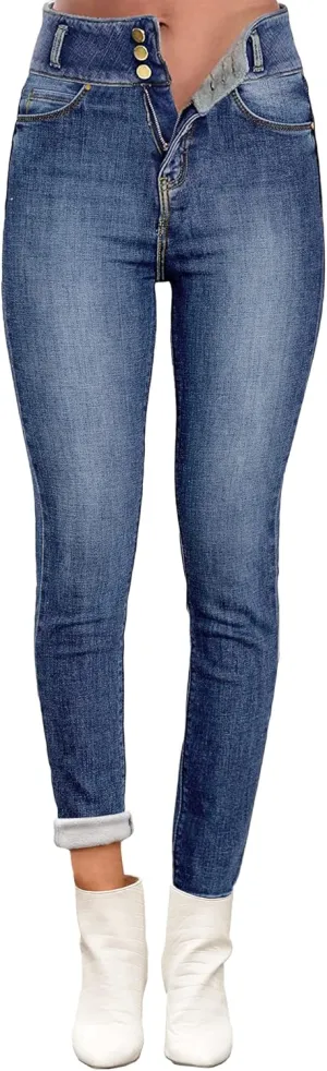 luvamia Women's Fleece Lined Jeans Winter Thermal Denim Jeggings Skinny High Waisted Stretch Warm Leggings