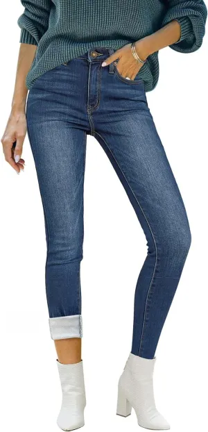 luvamia Women's Fleece Lined Jeans Winter Thermal Denim Jeggings Skinny High Waisted Stretch Warm Leggings
