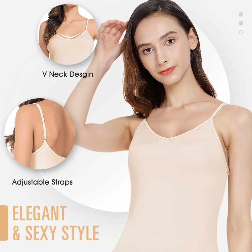 MANCYFIT Long Slips for Under Dresses Full Length Adjustable Spaghetti Strap Nightgown
