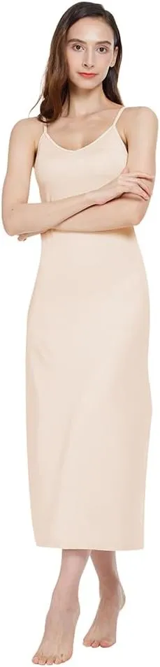 MANCYFIT Long Slips for Under Dresses Full Length Adjustable Spaghetti Strap Nightgown