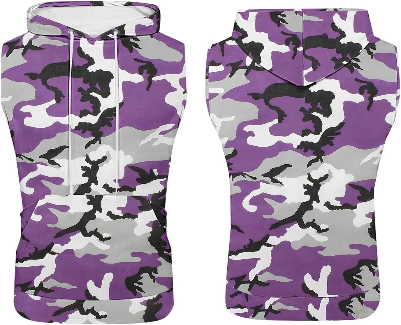 Mens Camouflage Hooded Tank Tops Quick Dry Workout Sleeveless Gym Athletic Hoodies Bodybuilding Muscle Cut Off T Shirt