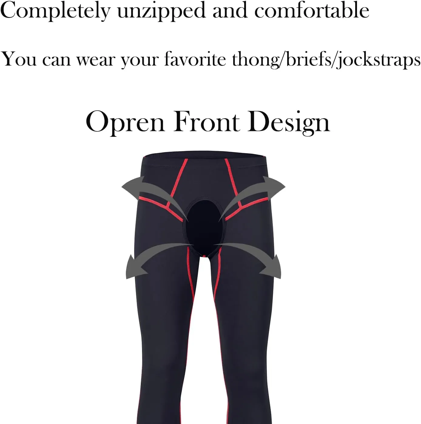 Mens Compression Pants Base Layer Athletic Leggings Tights Cool Dry Front Opening Workout Sports Gym Running Yoga Pant